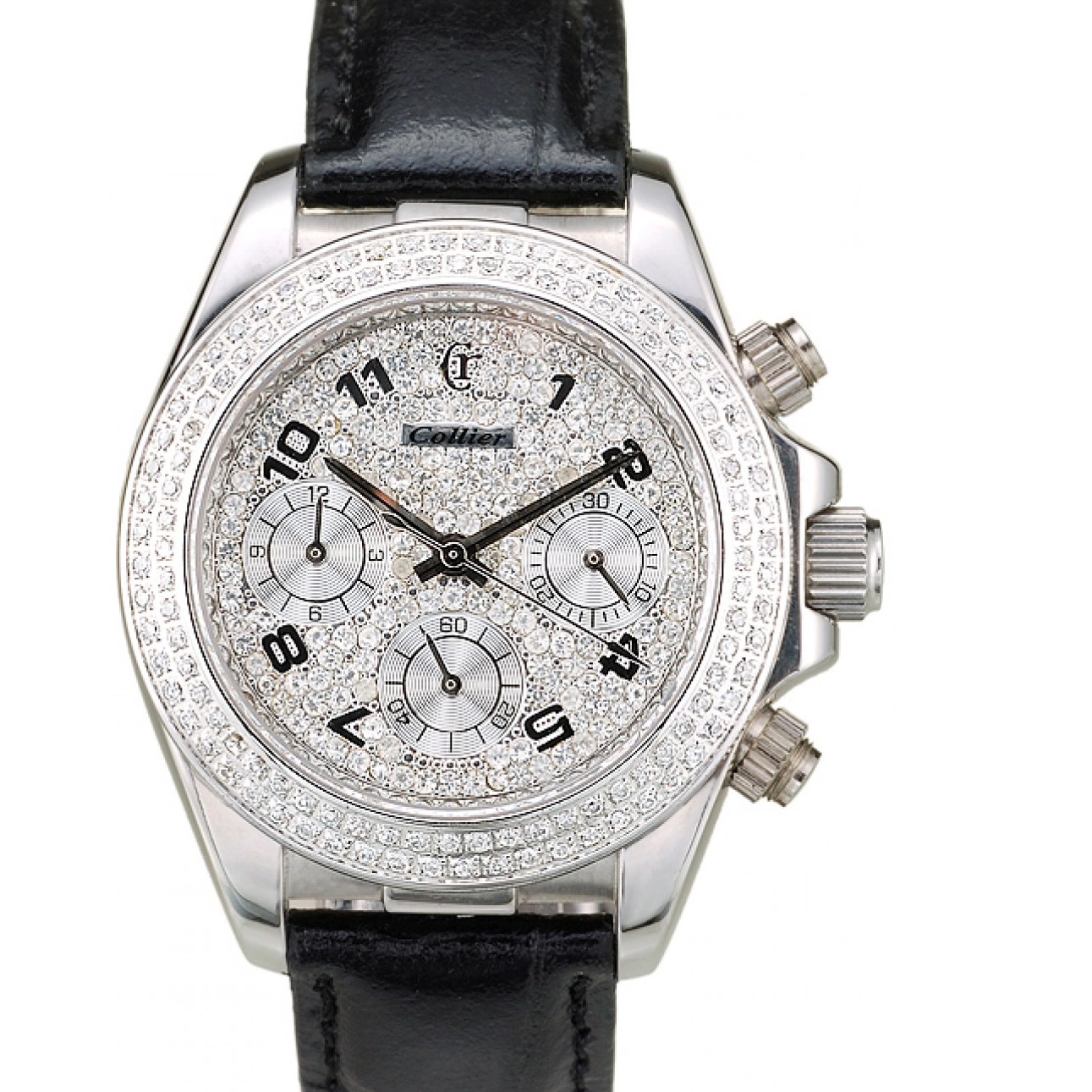 Studded Daytona Steel Bezel Crystal Case Dial Lady Stainless Studded Crystal Rolex 0731